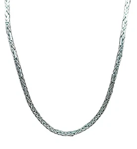 Catena reale in argento sterling 2 mm 45+55+65 cm argento - Foto 1 di 8