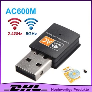 AC 600Mbps Dual Band WLAN Stick USB-Funkadapter Wireless Adapter 2.4GHz / 5GHz - Afbeelding 1 van 12