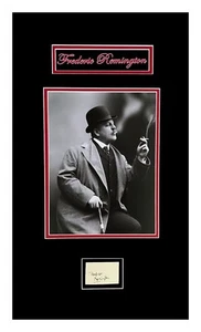 Frederic Remington Autograph Cut Museum Framed Ready to Display - Picture 1 of 3