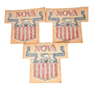 ORIGINAL Vintage 1974 Chevy Nova Auto Decals Spirit of America Eagle Lot of 3 - Picture 1 of 3
