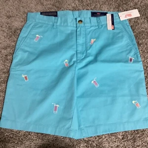 Pantalones Cortos Vineyard Vines para Hombre 33 Azul Chino Rompedor Bebida Bordado Frontal Plano - Imagen 1 de 1
