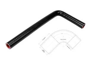 5" & 18" Leg, HPS 5/8" (16mm) 4-Ply Silicone 90 Degree Elbow Coupler Hose BLACK - Picture 1 of 1