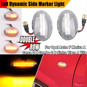 Indicador de luz lateral LED dinámico transparente para Opel Astra Corsa Combo Tigra - Imagen 1 de 9