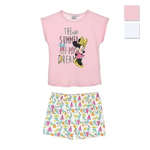 Disney Minnie Girls Pajamas Complete Cotton Summer T-Shirt & Shorts 4070 - Picture 1 of 3