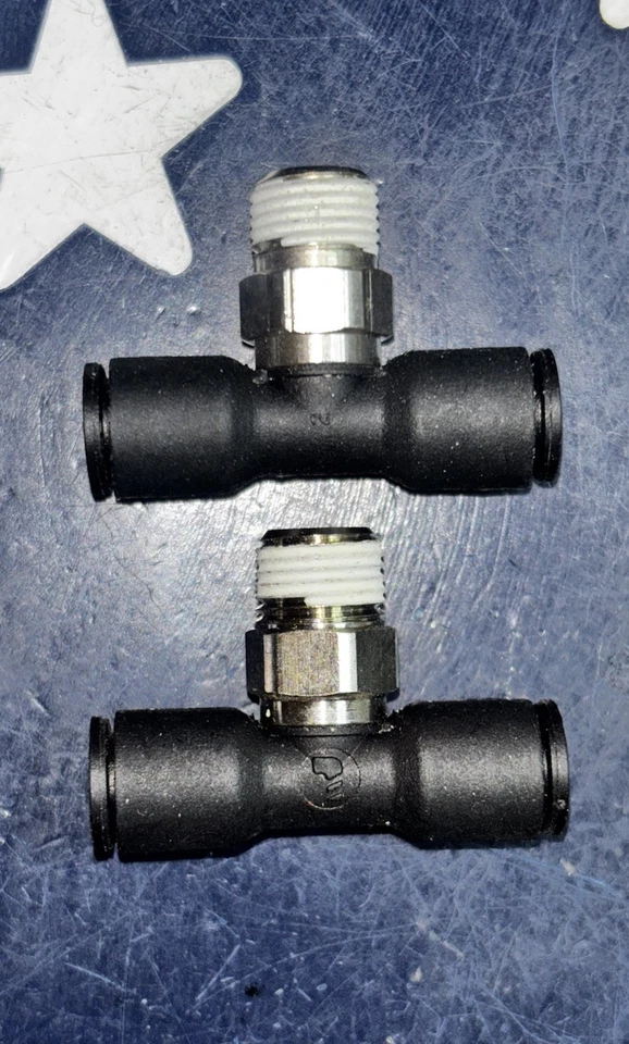 2X Parker LEGRIS 3108 56 11 BRANCH TEE 1/4” PTC TUBE /8” NPT MNPT 31085611