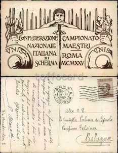SCHERMA FENCING-CONFEDERAZIONE NAZIONALE-CAMPIONATO MAESTRI ROMA 1925-D10-130 - Picture 1 of 1