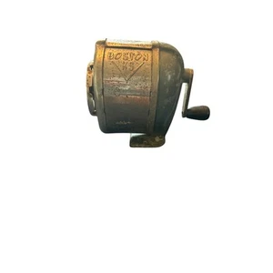 Vintage Boston Crank Pencil Sharpener Green/Silver - Picture 1 of 5