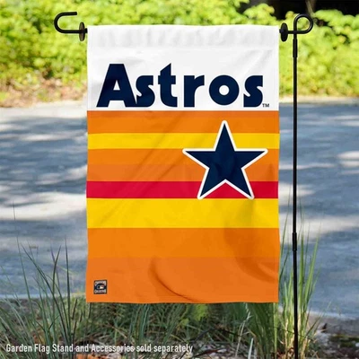 Houston Astros Vintage Rainbow Stripes Garden Flag and Yard Banner - Image 1 of 4
