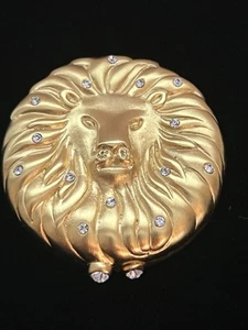 VTG 1996 Estee Lauder Leo Zodiac Lion Head w/Rhinestones Solid Perfume Full - Picture 1 of 18