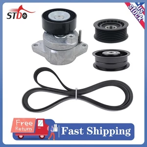 Belt Tensioner & Idler Pulley Serpentine Belt Kit for Mercedes GLK350 ML550 C300 - Picture 1 of 11