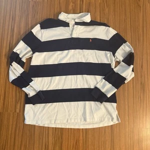 Polo Ralph Lauren polo rugby rayé manches longues coupe personnalisée taille XL RACK - Photo 1/6