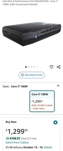 IntelNUC 8 Performance (NUC8i7HVK) - Core i7 100W 2TB SSD|32GBRam|4GB Video Card - Picture 1 of 10