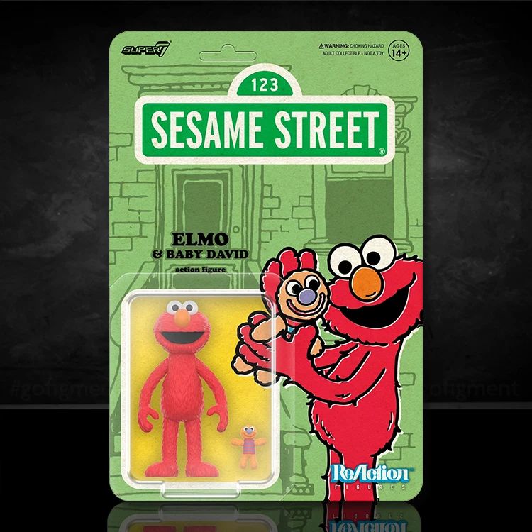 Elmo and Baby David Sesame Street Action Figure 3 3/4 Super 7 - Image 1 of 1
