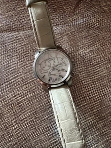 Certina Ds Podium White Leather Strap Watch Silver Mother Pearl - Picture 1 of 9