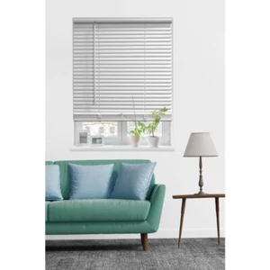 1" Cordless Room Darkening Vinyl Horizontal Mini Blinds, White, 31" x 48" - Picture 1 of 10