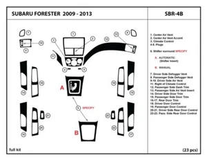 Interior Real Carbon Fiber Dash Trim Kit Overlay for Subaru Forester 2009-2013 - Picture 1 of 4