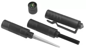 5 in 1 Strumento di Sopravvivenza Compatto Bussola Nera Punch Striker Flint Fischietto Sopravvivenza - Foto 1 di 5