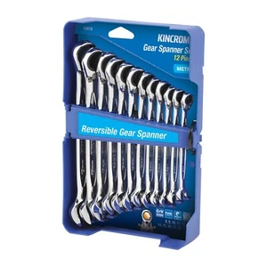KINCROME 12 Piece Reversible Gear Spanner Set with Open End Head Metric K3019 - Picture 1 of 2