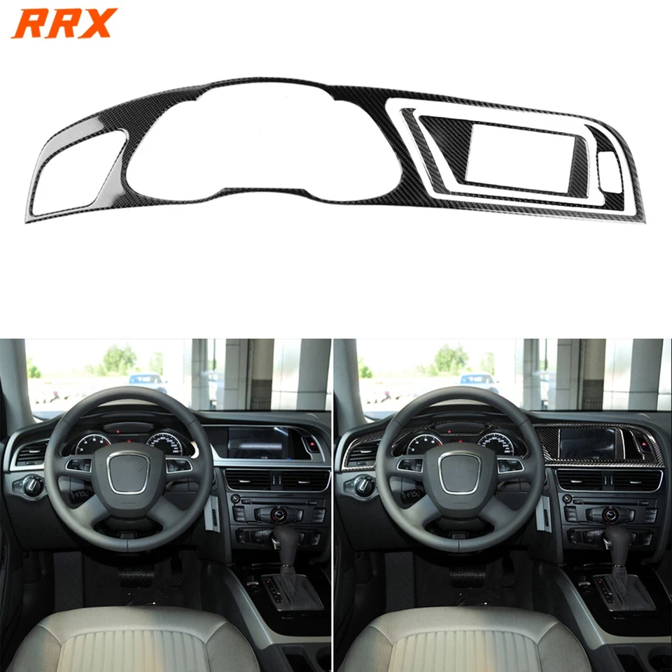 3Pcs Real Carbon Fiber Dashboard Speedometer Panel Trim For Audi A4 S4 RS4 13-16 - Image 1 of 4