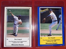 RARE 1989 1990 MILWAUKEE BREWERS POLICE DON AUGUST WTMJ RADIO BASEBALL CARD