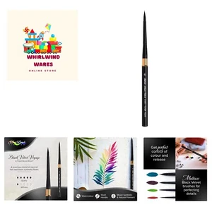 6 Black Velvet Voyage Travel Brush Round Paintbrush for Watercolor, Gouache, ... - Picture 1 of 7