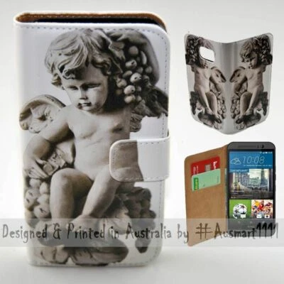 For HTC Series Mobile Phone - Baby Angel Sculpture Print Wallet Phone Case Cover - Image 1 of 3