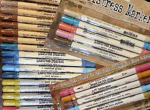 Tim Holtz Distressmarker Dual Tip Stift einzeln oder Set feine Spitze & Bürstenenden NEU - Bild 1 von 30