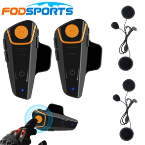 2X 1000m BT-S2 Pro Bluetooth Motorrad Headset Helm Gegensprechanlage Intercom FM - Bild 1 von 13