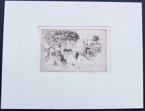 Wilson Silsby "Il posto del matrimonio di Ramona" acquaforte firmata 5 1/2" x 8" in opaco - Foto 1 di 9