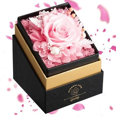 Preserved pink Rose Mothers Day Roses in a Box Forever Preserved Roses Gift f... - Image 1 of 4