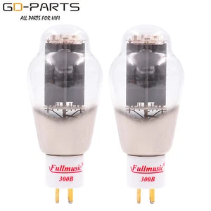 TJ Fullmusic 300B Valve Tube Solid Plate Gold Pins Ceramic Base New Matched Pair - Bild 1 von 5