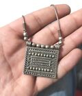 boho old Silver Tone Pendant Chain necklace, See Pictures 