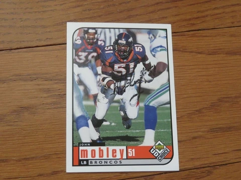 John Mobley Autographed Hand Signed Denver Broncos Card Upper Deck Cover