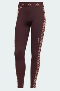 Adidas Women's Leggings Size XS Hyperglam Techfit High-Waisted 7/8 Zebra Patten - Picture 1 of 10