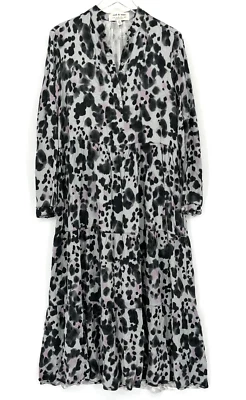 Anthropologie Cloth & Stone Maxi Dress Size M Tiered Tent Spotted Long Sleeve - Image 1 of 4