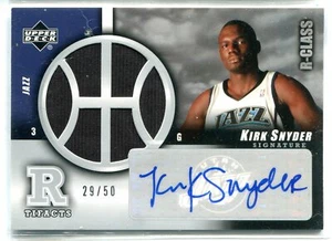 2004-05 UD Clase R Krik Snyder R Tifacts camiseta reliquia automática radiocontrol 29/50 jazz - Imagen 1 de 1