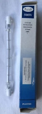 Vintage PlatinO 500W Clear Tungsten Halogen Lamp 117mm 240 V - Image 1 of 4