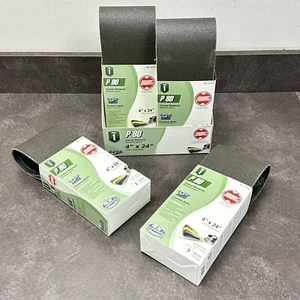 4-PK! Cinturón de lijado de cerámica Shop Smith 12143 P80 eliminación de curso 4" x 24" - Imagen 1 de 7