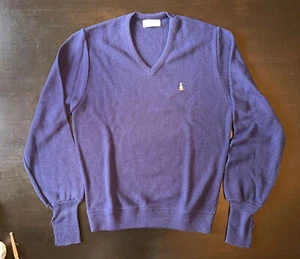 Suéter de Colección Años 70 Grand Slam Munsingwear Para Hombres Azul Cuello en V S Penguin - Imagen 1 de 7