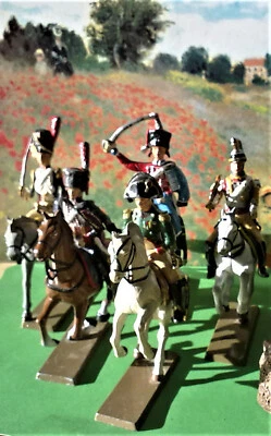 Lot figurines starlux en plomb : 5 cavaliers second empire (Napoléon) + 1 canon - Photo 1/4