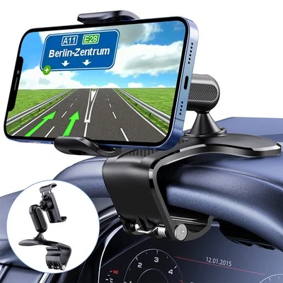 360 Degree Car Phone Holder for 4 to 7 Inch Smartphones Clip Mount Stand - Image 1 of 4