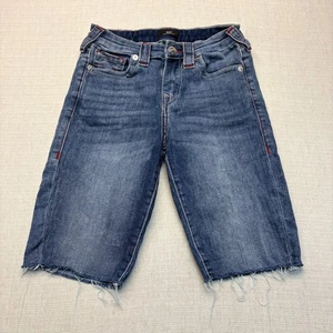 True Religion Riley Knee Length Shorts Womens Size 26 Blue Denim Medium Wash - Picture 1 of 4