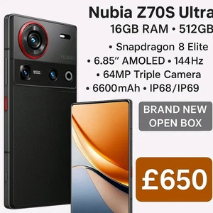 ZTE Nubia Z70 Ultra 5G 16GB RAM, 512GB Storage, Dual SIM, Global Version Black - Picture 1 of 3