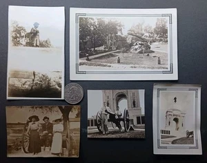 LOT 5 GETTYSBURG vintage photos DEVILS DEN PA monument round top statue cannon - Picture 1 of 18