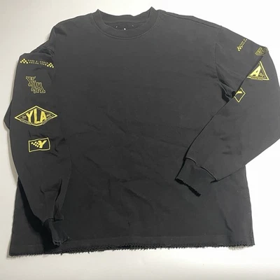 YoungLA limited edition Car N Curls Racing Team LS Black Shirt Distress Sz M - Image 1 of 4