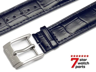 Para Reloj MICHAEL KORS AZUL MARINO Correa de Cuero Banda Hebilla Cierre Pasadores 18-24mm Foto 1 de 4