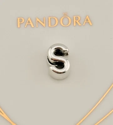 New Genuine Authentic Pandora Silver Letter S Alphabet Initial Charm 797473 - Image 1 of 4
