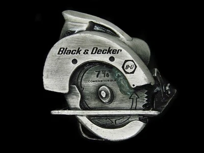 UC13122 *NOS* VINTAGE 1979 **SIERRA COMBINADA NEGRA Y CUBIERTA** HEBILLA DE CINTURÓN DE HERRAMIENTAS Foto 1 de 2