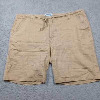Shorts de praia Margaritaville masculino 42 mistura de linho cordão bronzeado casual - Imagem 1 de 4