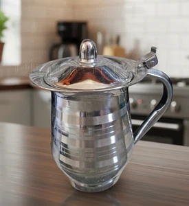 2L Water Serving Pitcher Jug Stainless Steel with Lid Juice Cocktail Carafe - Picture 1 of 3